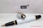 Replica Montblanc Boheme Rollerball Pen White w/ Rose Gold Clip